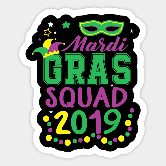 Mardi Gras Squad Tee Sticker by Danielsmfbb